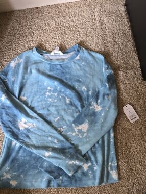 Light Blue Tie-Dye Crewneck Sweater